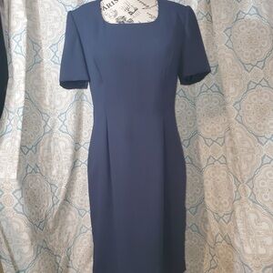 Sag Harbor Classic Navy Midi Dress